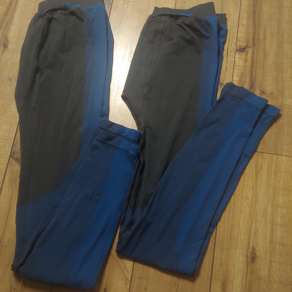 LL Bean Mens Leggings Sz Small 2 Pair